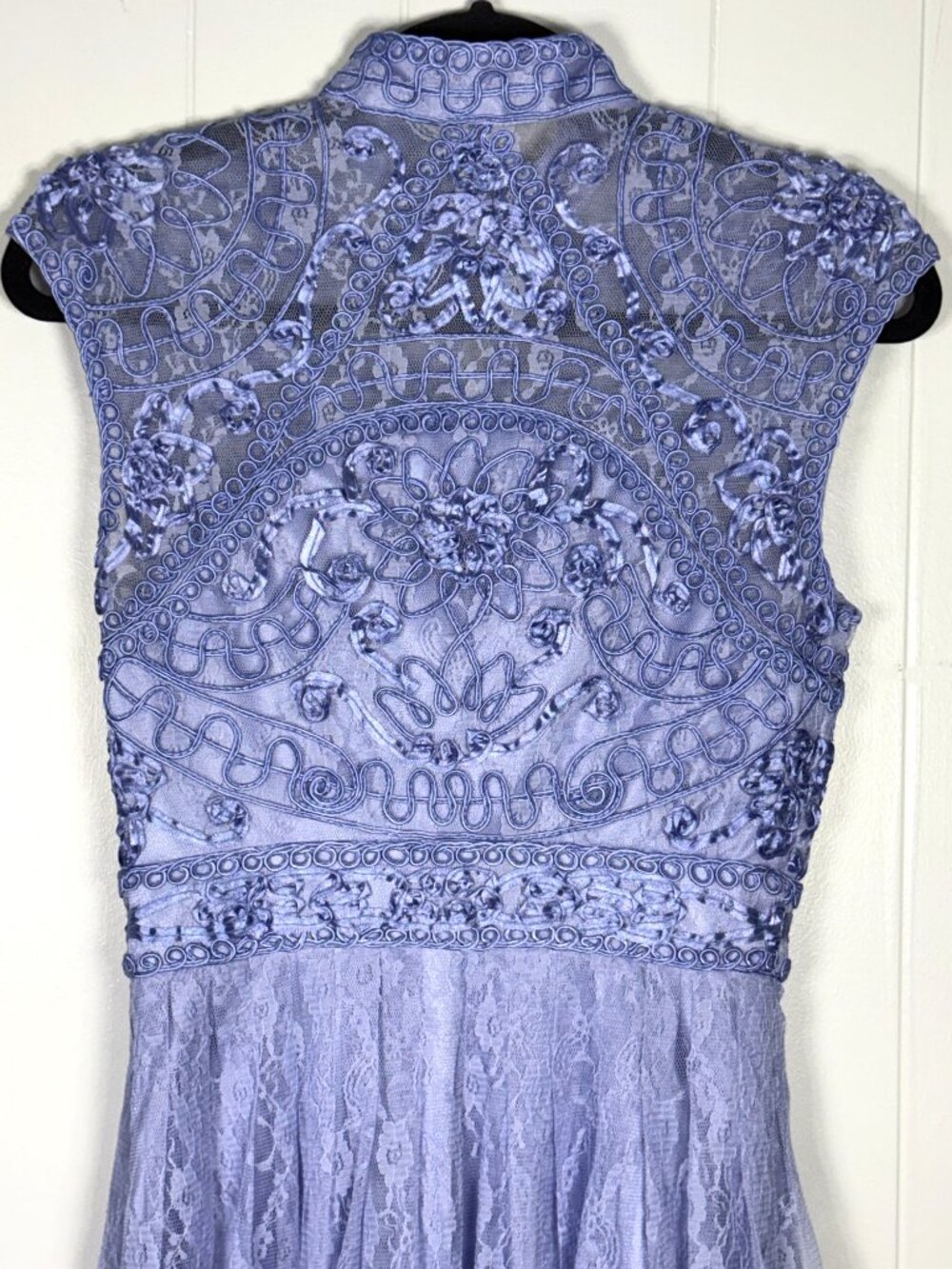 Sue Wong Asian Inspired Mandarin Collar Floral Lace Applique Built-inBra Dress 4 - Picture 9 of 10